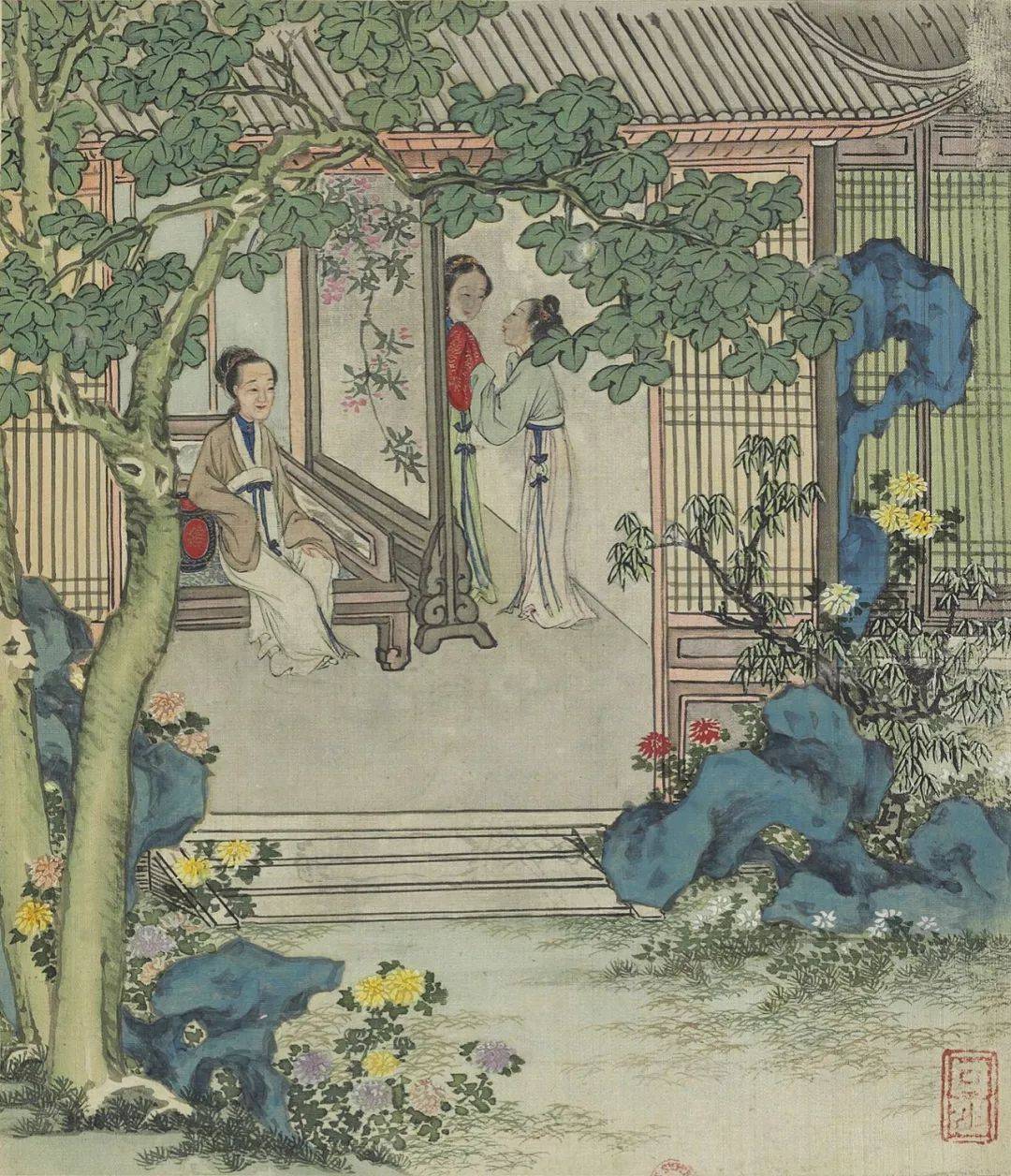 费丹旭《风月秋声》 历代国画 第14张