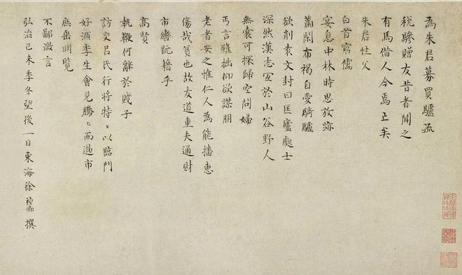 徐祯卿小楷《买驴疏》 历代书法 第1张