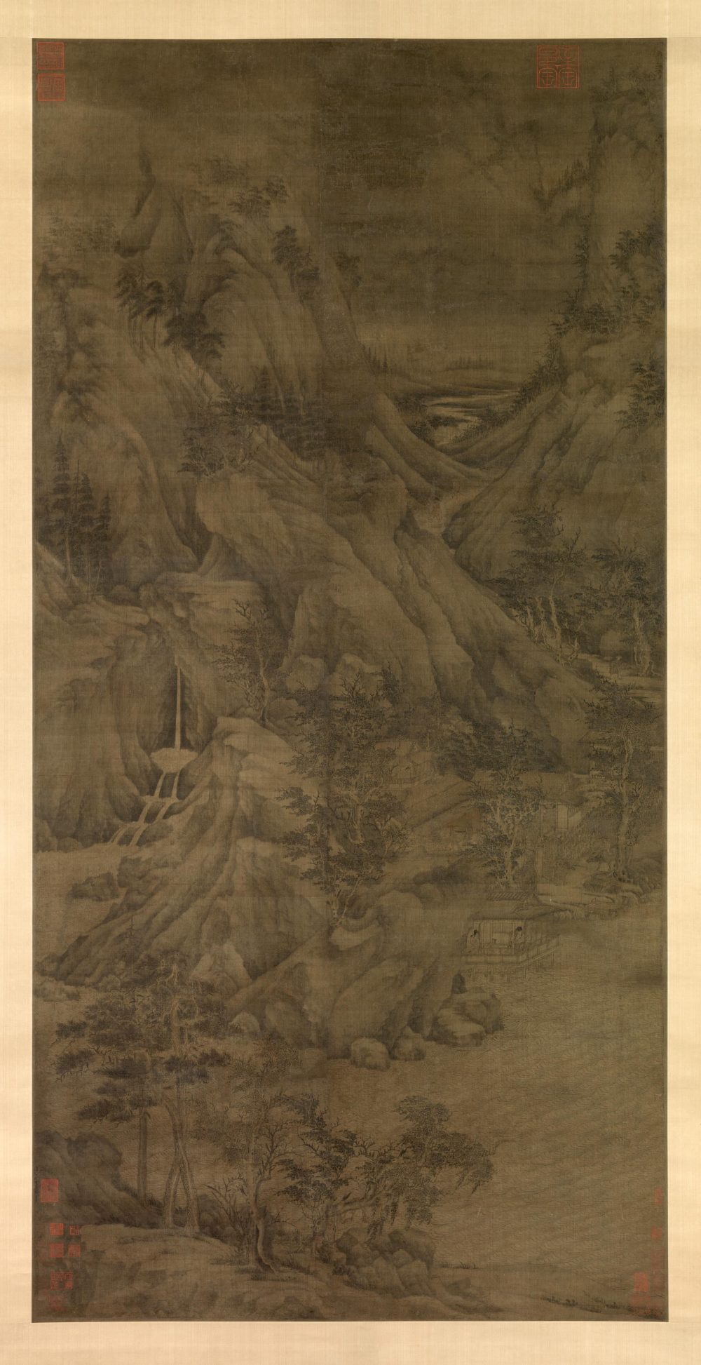 董源《溪岸图》 历代国画 第1张