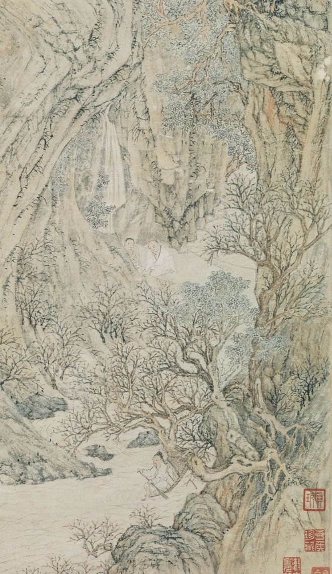 陆治《花溪渔隐图》 历代国画 第2张-墨韵书香 陆治《花溪渔隐图》 历代国画 第2张