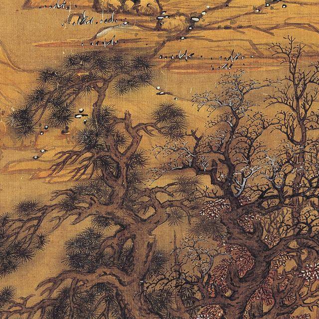 蓝瑛《溪山雪霁图》 历代国画 第9张