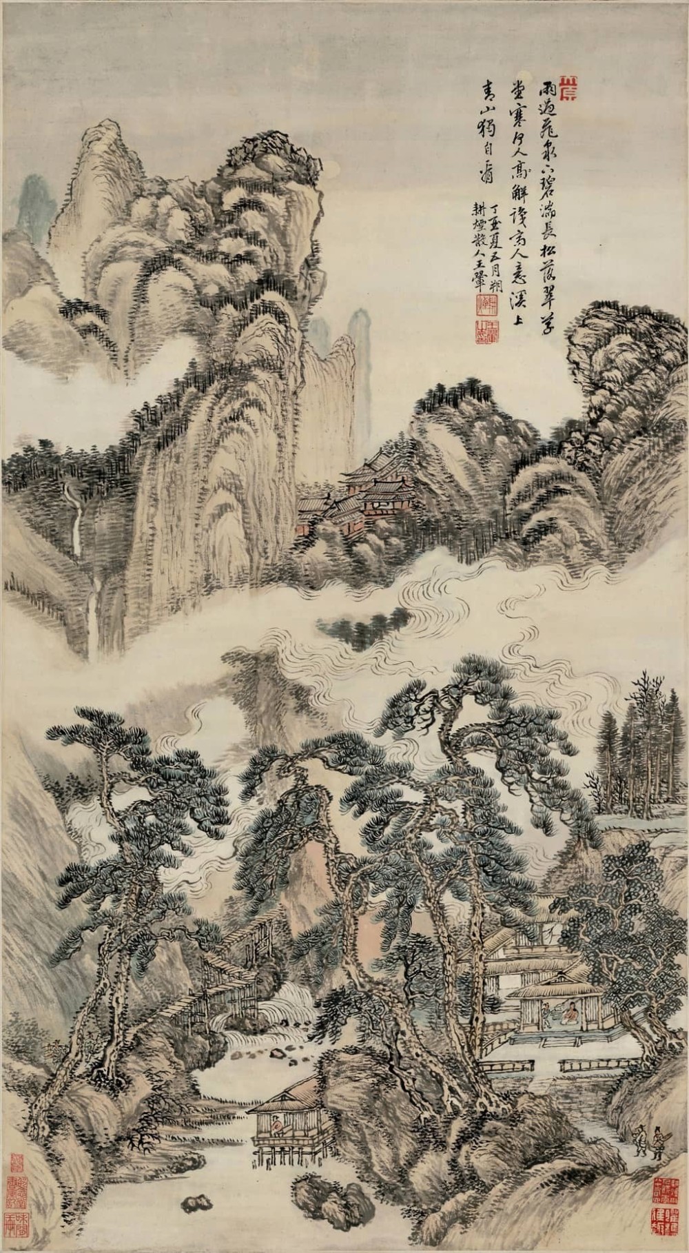 王翚《草堂碧泉图》 历代国画 第1张