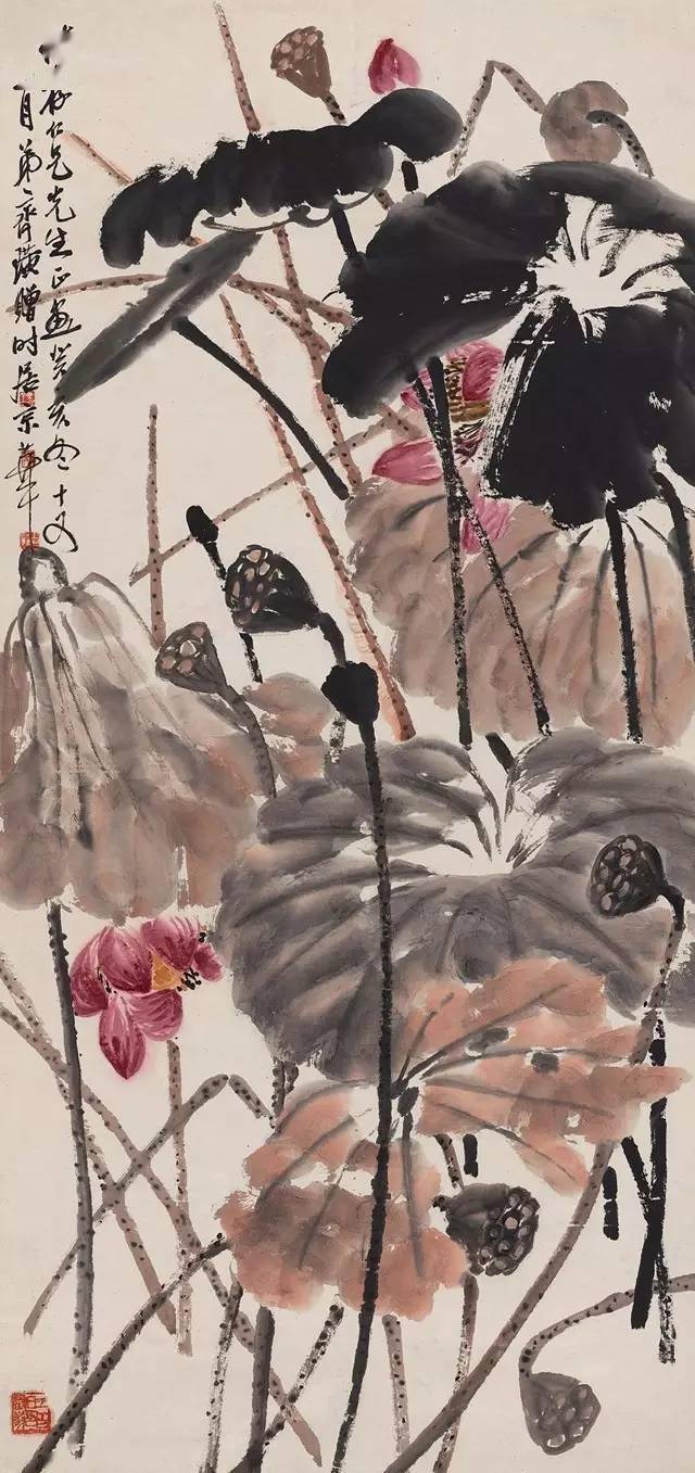 齐白石《秋荷》 历代国画 第1张