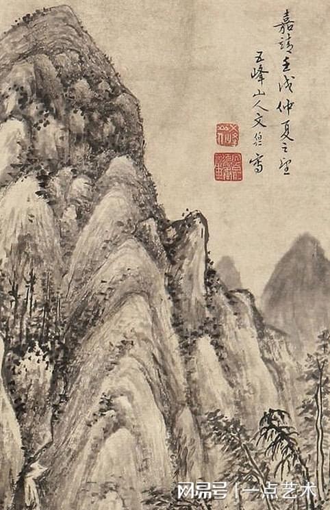 文伯仁《观瀑图 历代国画 第7张