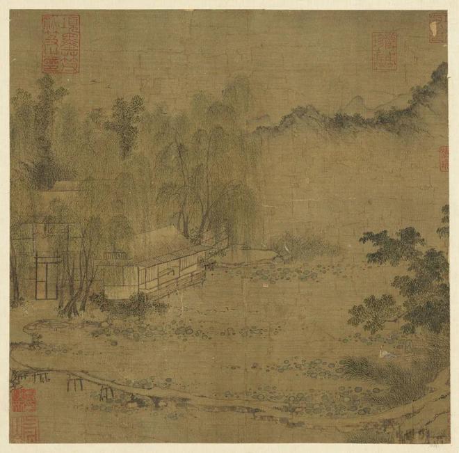 佚名《柳塘钓隐图》 历代国画 第1张