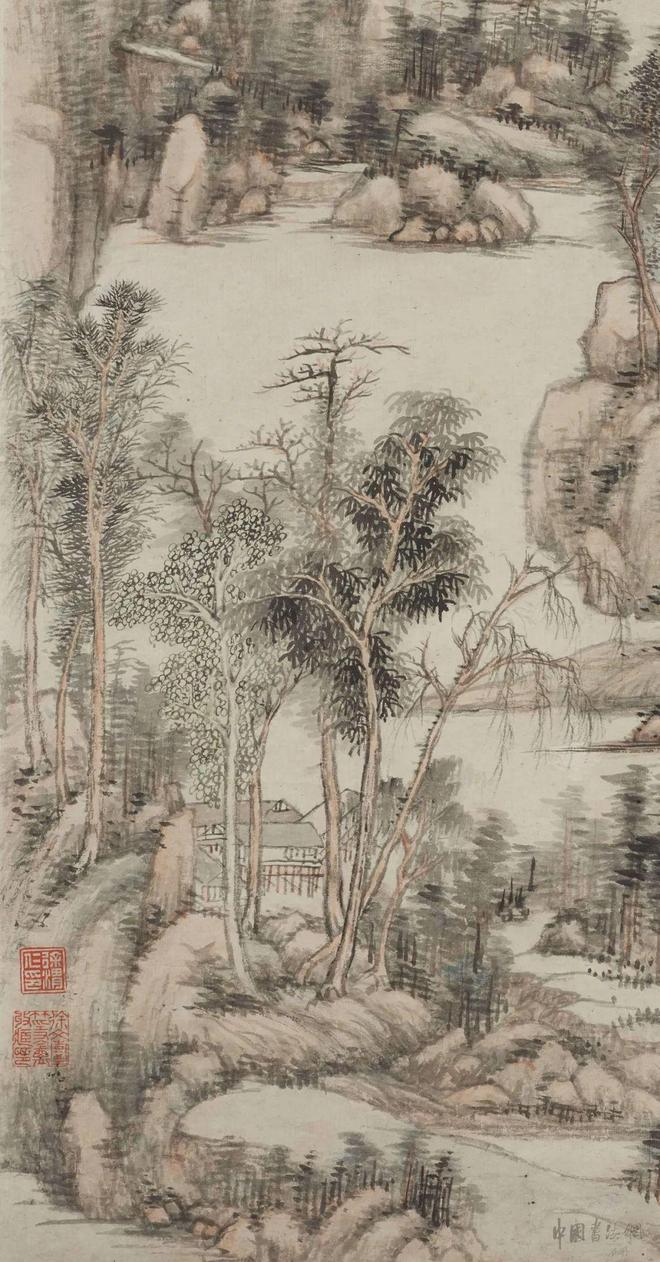 王原祁《仿黄公望山水图》 历代国画 第3张
