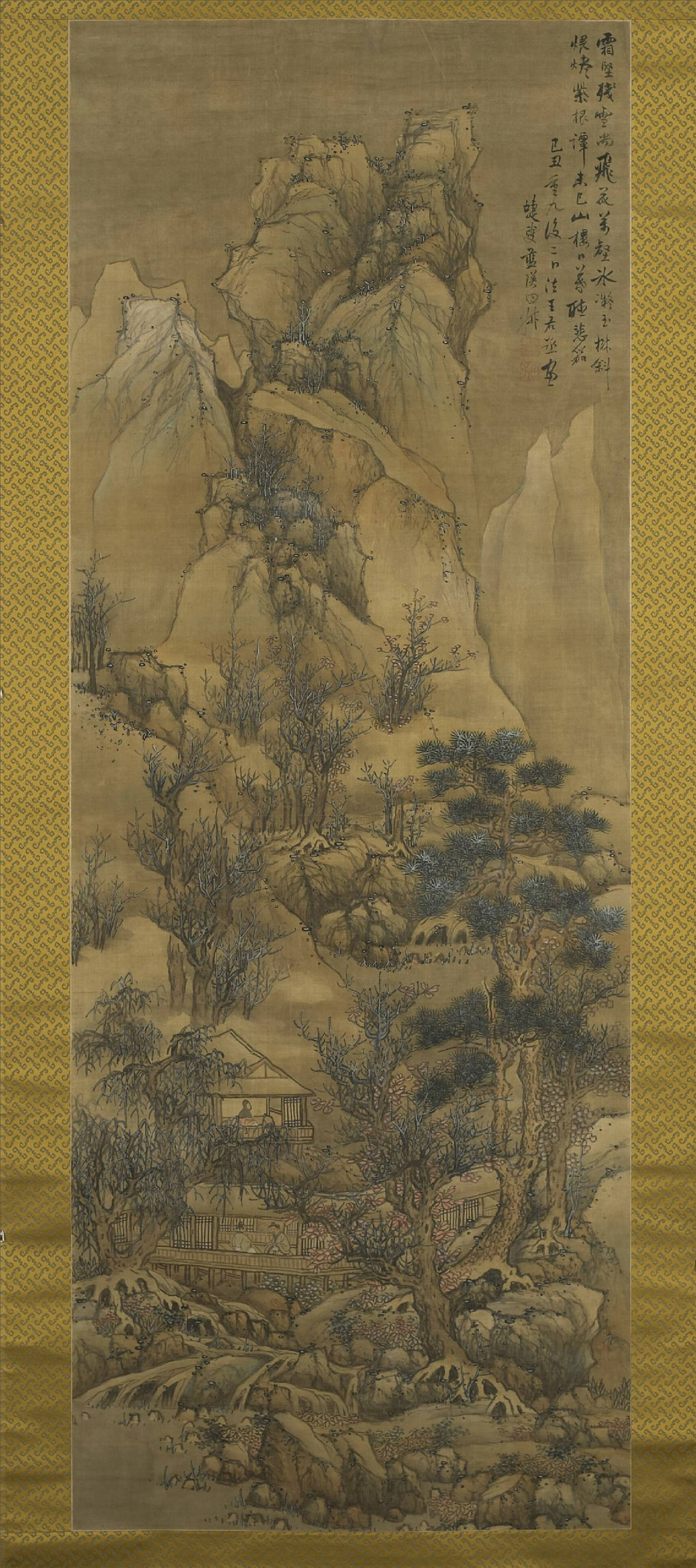蓝瑛《残雪山居图》 历代国画 第1张