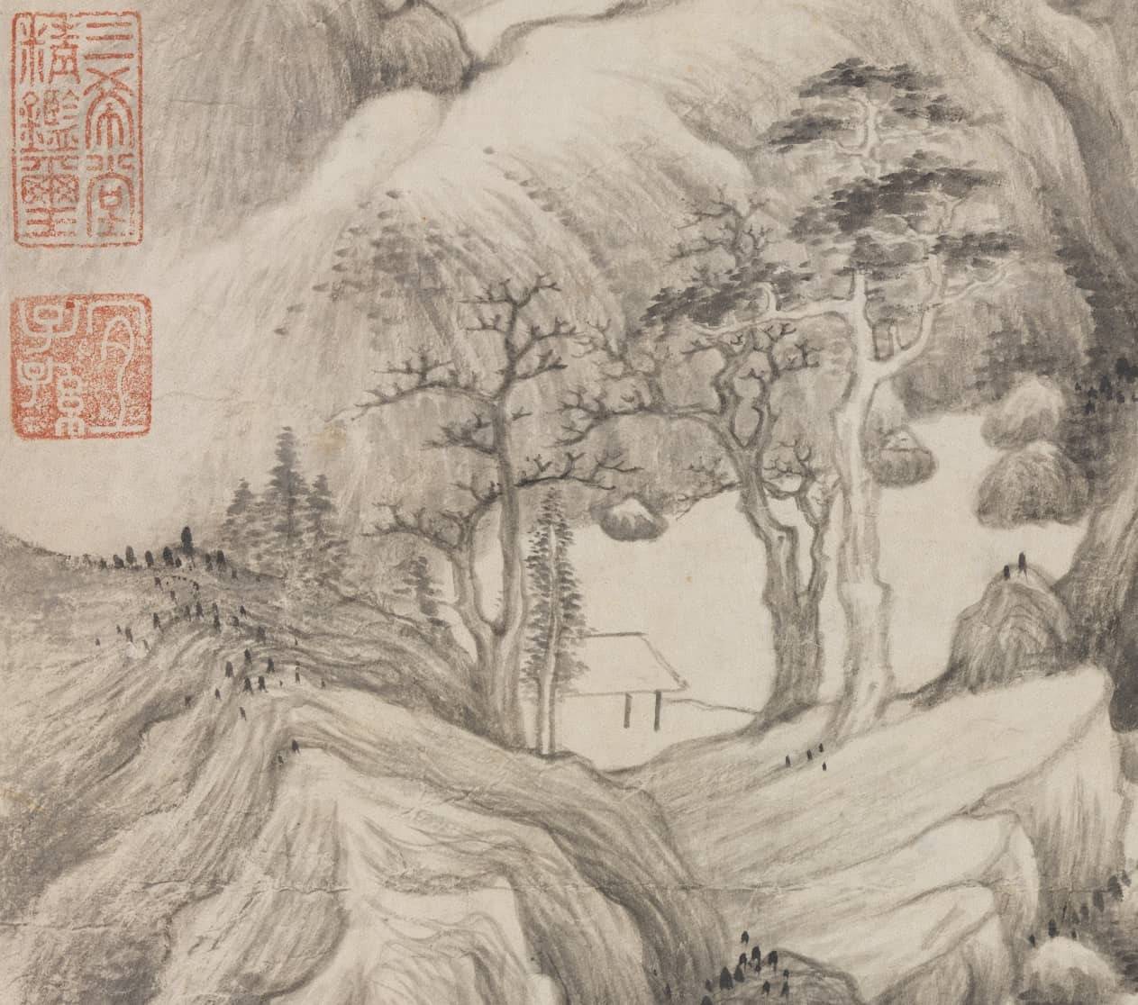 董其昌《葑泾访古图轴》 历代国画 第3张