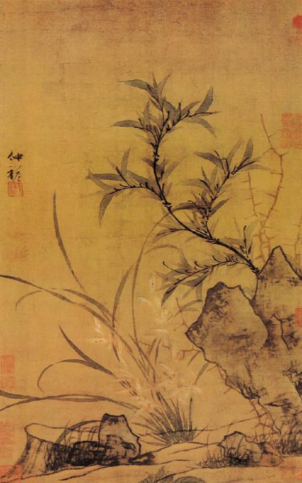 赵雍《著色兰竹图》 历代国画 第1张-墨韵书香 赵雍《著色兰竹图》 历代国画 第1张