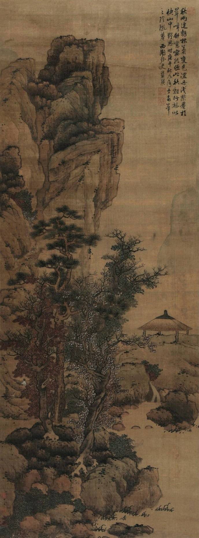 蓝瑛《秋壑行旅图》 历代国画 第1张
