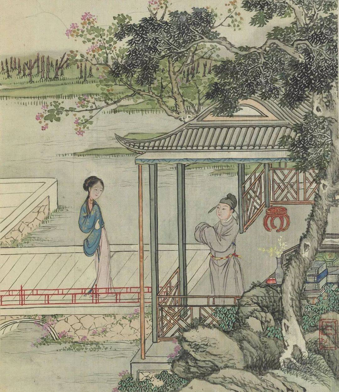 费丹旭《风月秋声》 历代国画 第13张