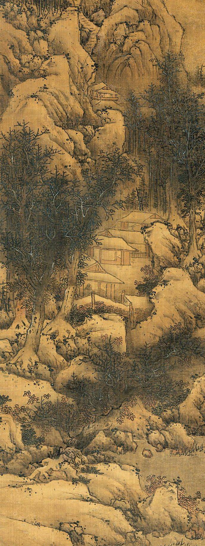 蓝瑛《溪山瑞色圖》 历代国画 第5张