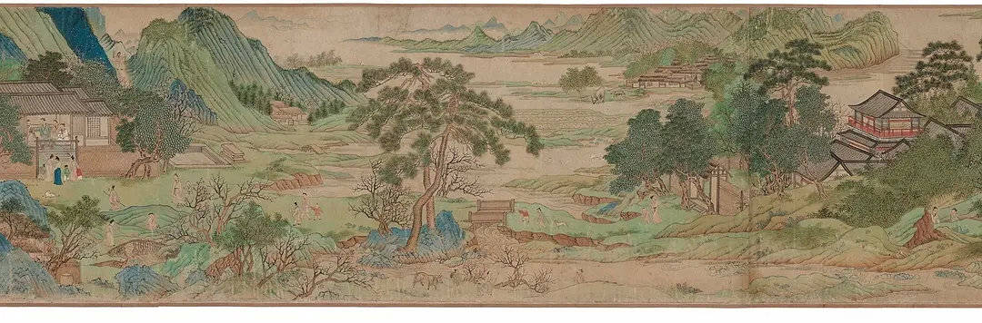 仇英 《桃花源图》 历代国画 第21张