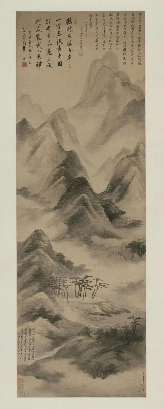 查士标《鹤林烟雨图》 历代国画 第1张-墨韵书香 查士标《鹤林烟雨图》 历代国画 第1张