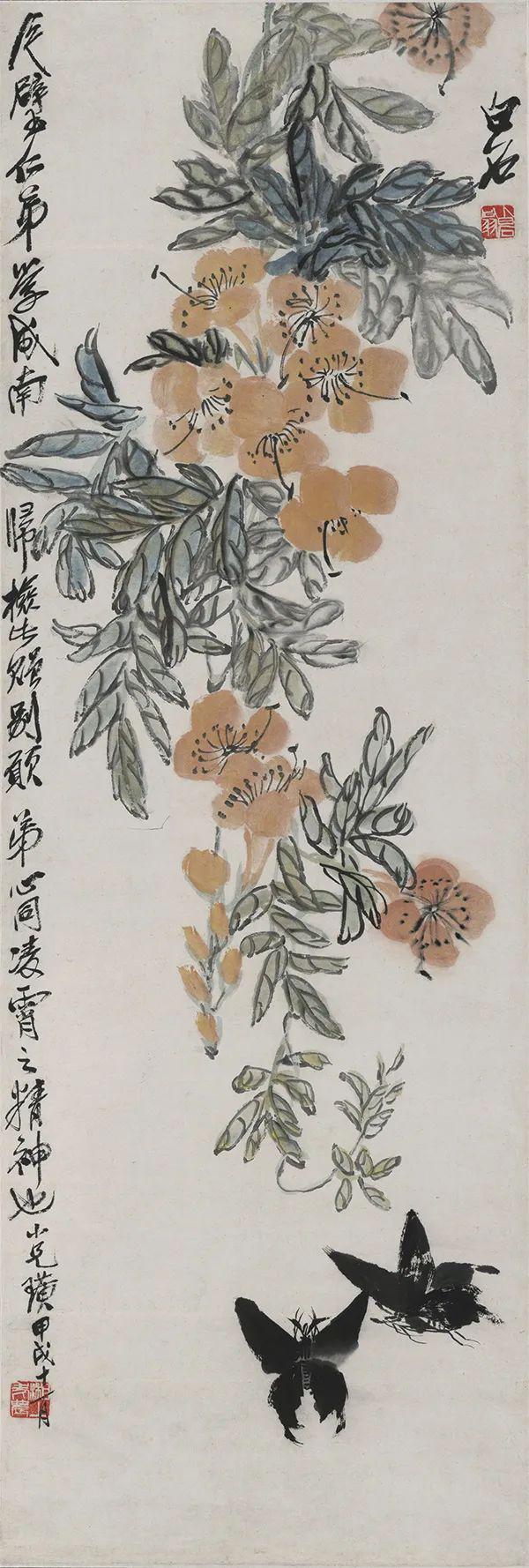 齐白石《凌霄花》 历代国画 第1张