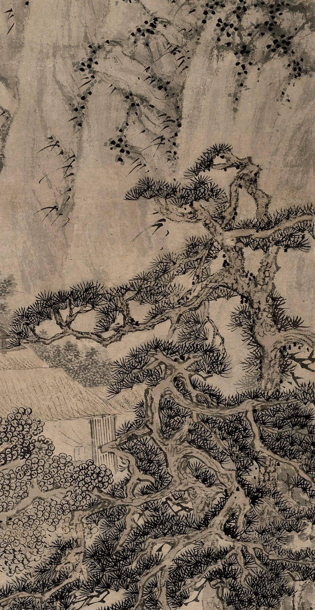 文伯仁《松风高士图》 历代国画 第4张