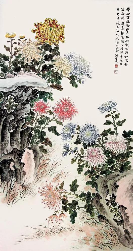 顾伯达《菊花》 历代国画 第17张