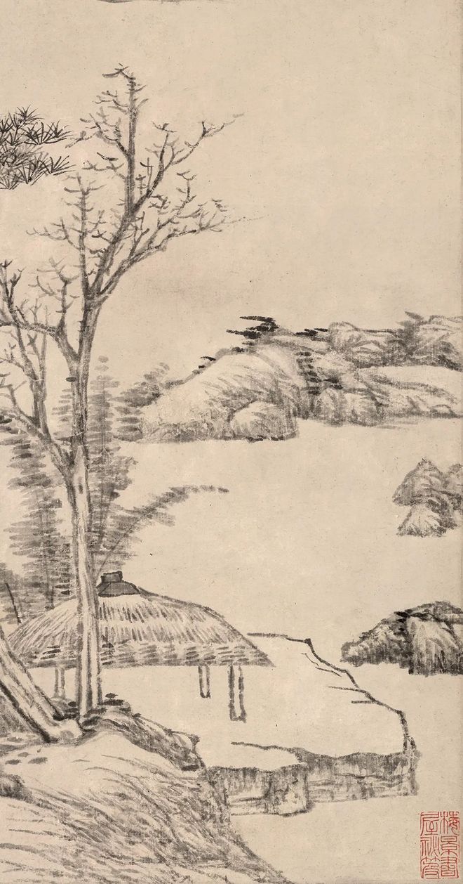 吴历《夕阳秋影图》 历代国画 第2张