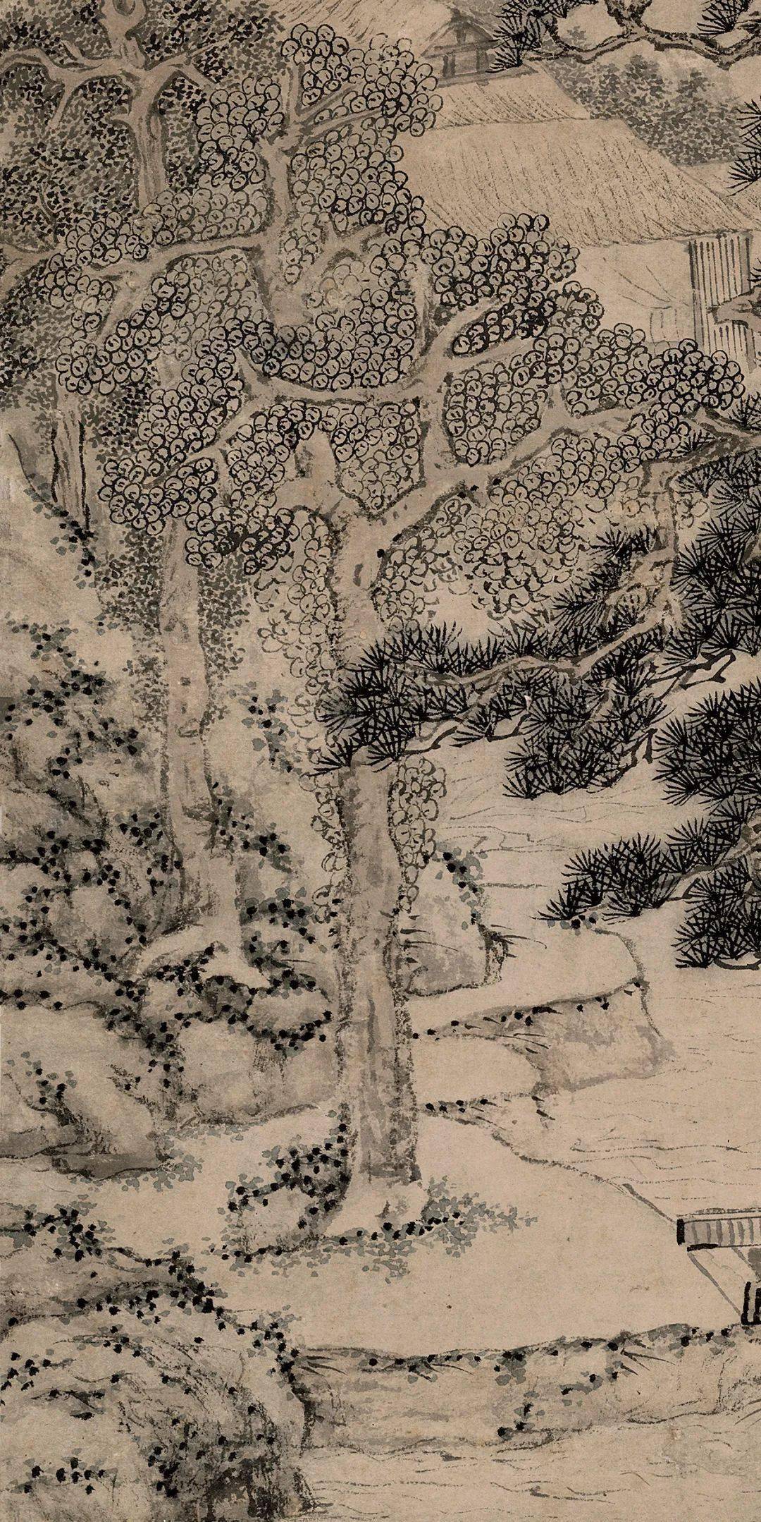 文伯仁《松风高士图》 历代国画 第3张