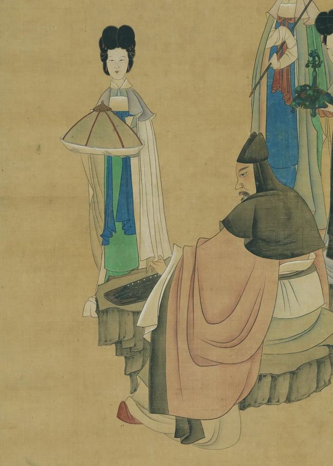 陈洪绶《抚琴图》 历代国画 第4张