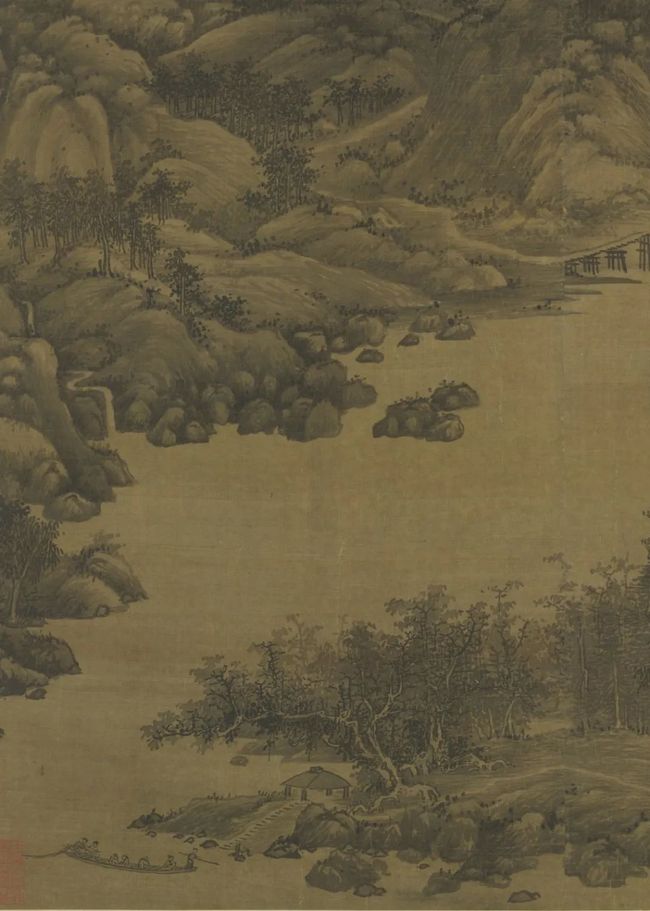 五代 巨然《秋山问道图》 历代国画 第3张