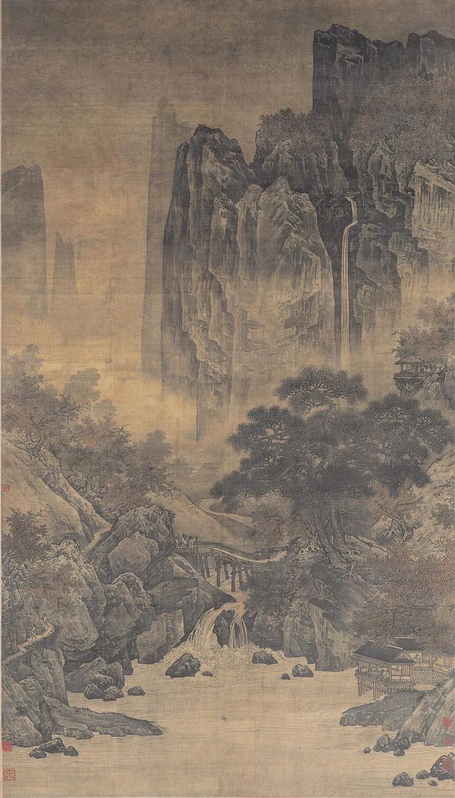 萧照《秋山红树图》 历代国画 第1张