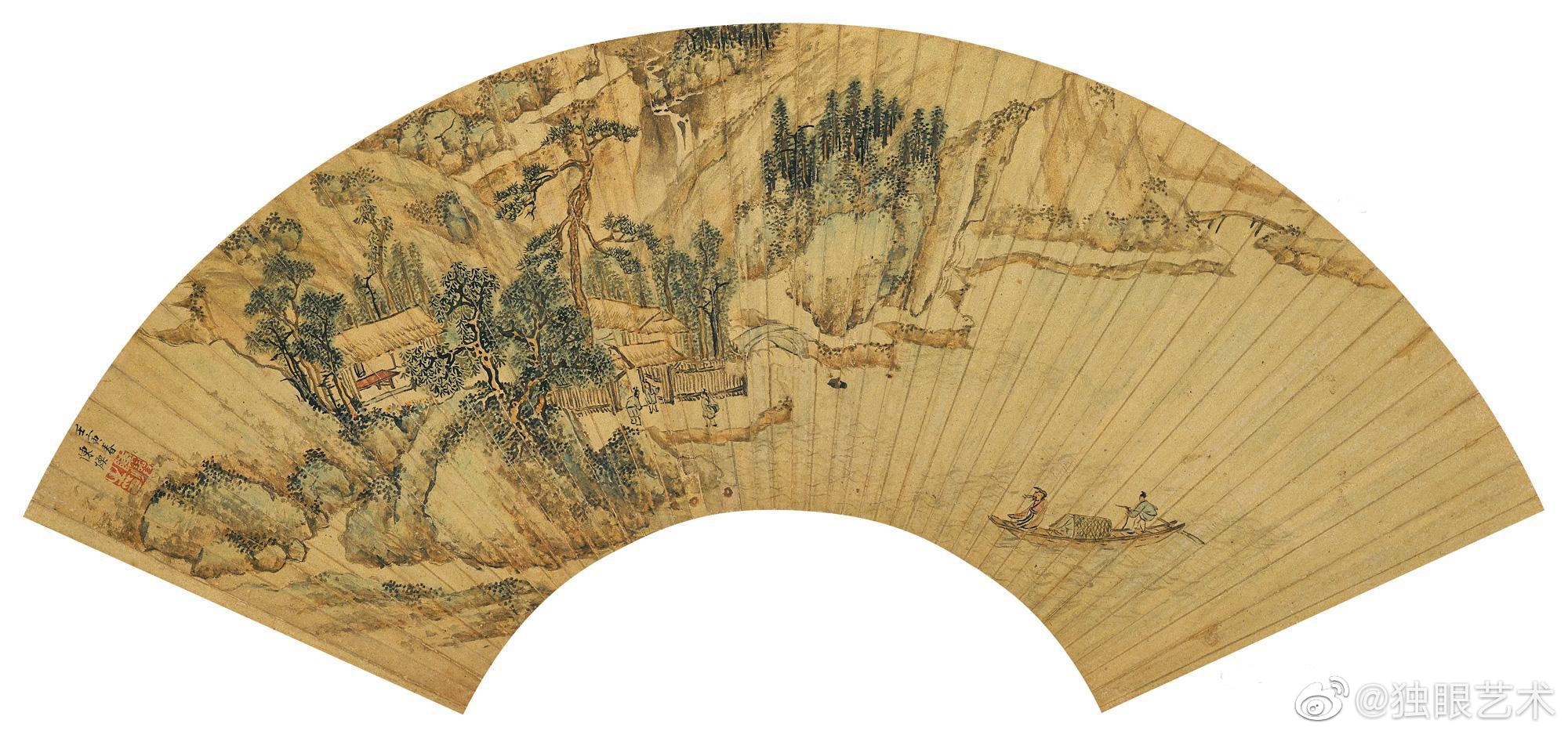 陈焕  《泛舟访友图》 历代国画 第1张