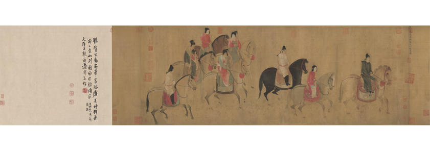 张萱《虢国夫人游春图》 历代国画 第1张