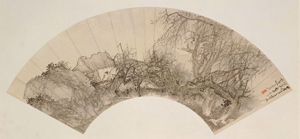 吴宏《秋林读书图》 历代国画 第1张