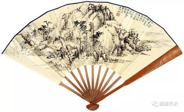 吴湖帆扇面作品欣赏（竹石山水） 历代国画 第14张