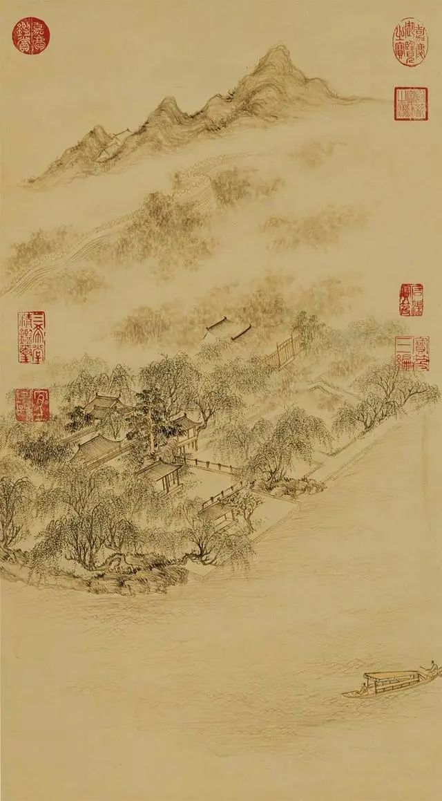 董邦达 《柳浪闻莺御题图》 历代国画 第1张