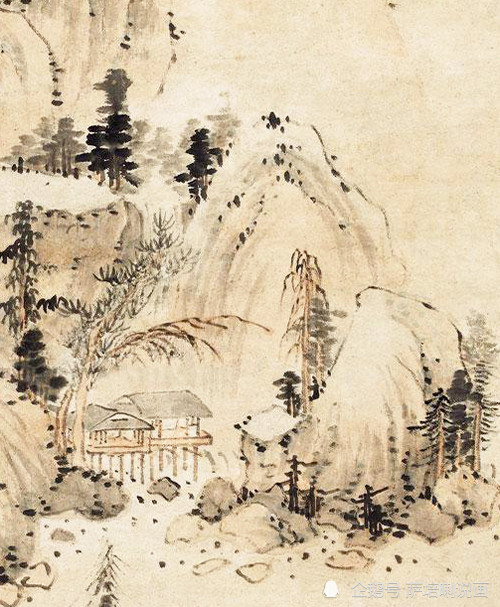 邹之麟《秋林水阁》 历代国画 第3张