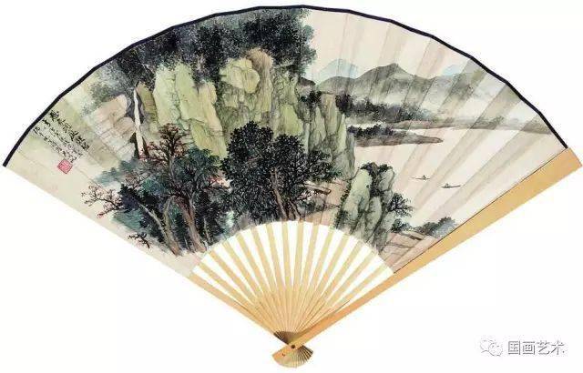 吴湖帆扇面作品欣赏（竹石山水） 历代国画 第18张