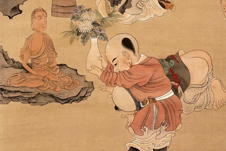 明 陈洪绶《戏婴图》 历代国画 第3张