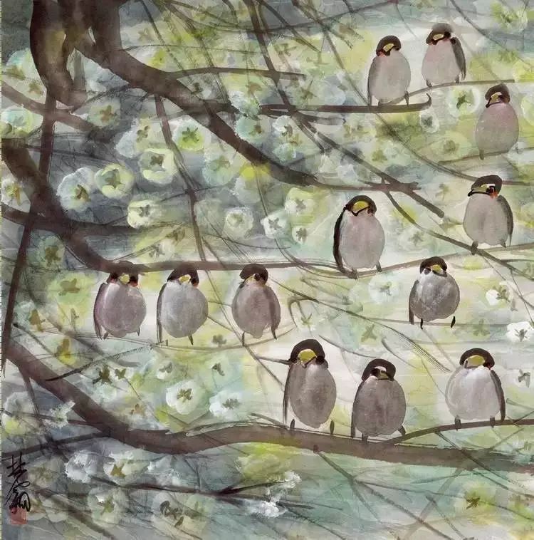 林风眠 笔下的呆萌小鸟 历代国画 第7张