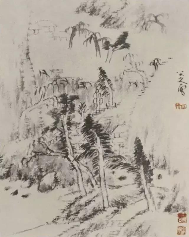 朱耷山水画鉴赏 历代国画 第5张