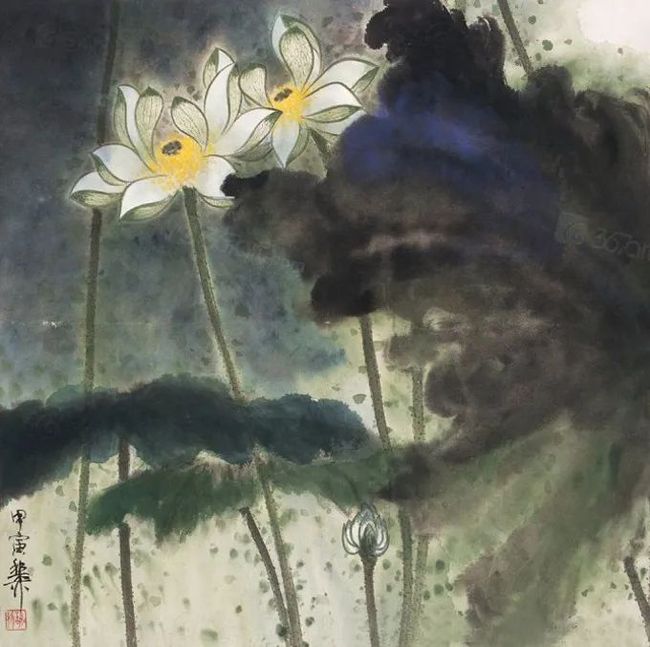 谢稚柳笔下的荷花，凝静含蓄中见潇洒！ 历代国画 第47张