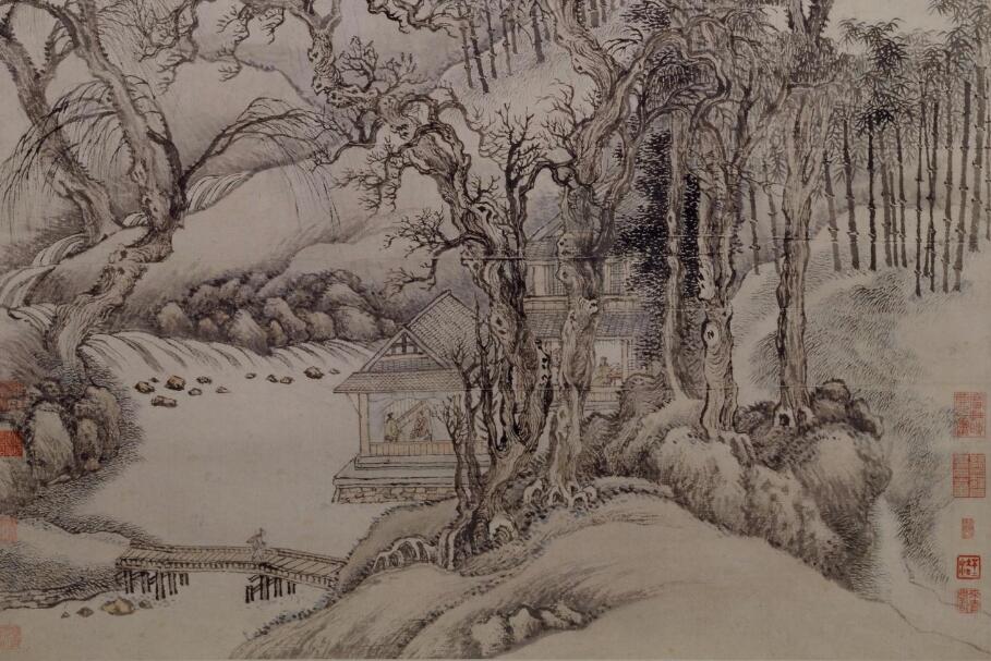 王翚《秋树昏鸦图》 历代国画 第4张