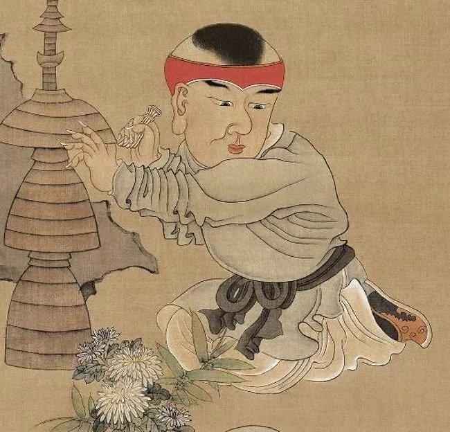 明 陈洪绶《戏婴图》 历代国画 第2张