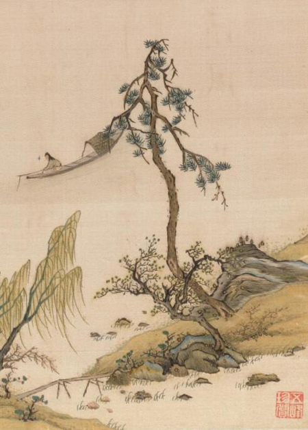 韩希孟顾绣名作《花溪渔隐图》 历代国画 第2张