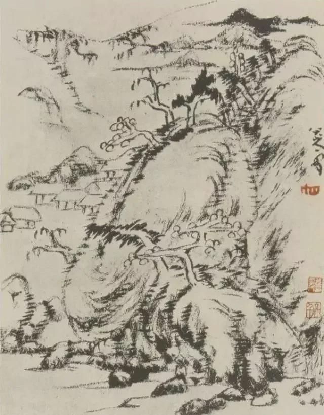 朱耷山水画鉴赏 历代国画 第8张