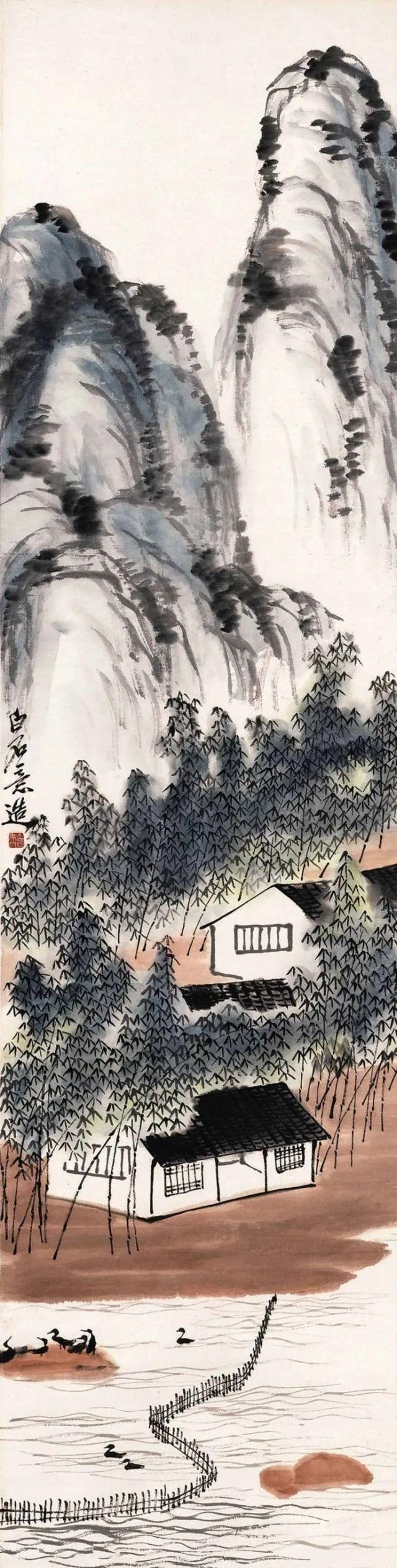 齐白石《万竹山居图》 历代国画 第1张