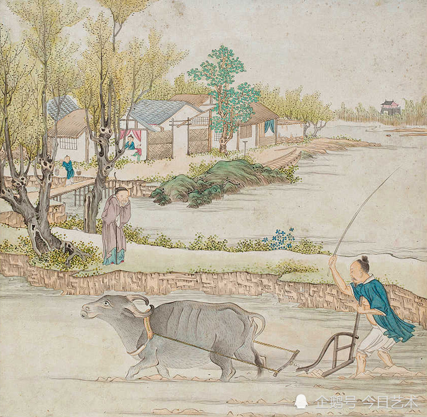 清代画家沈庆兰《农耕图》册 历代国画 第13张