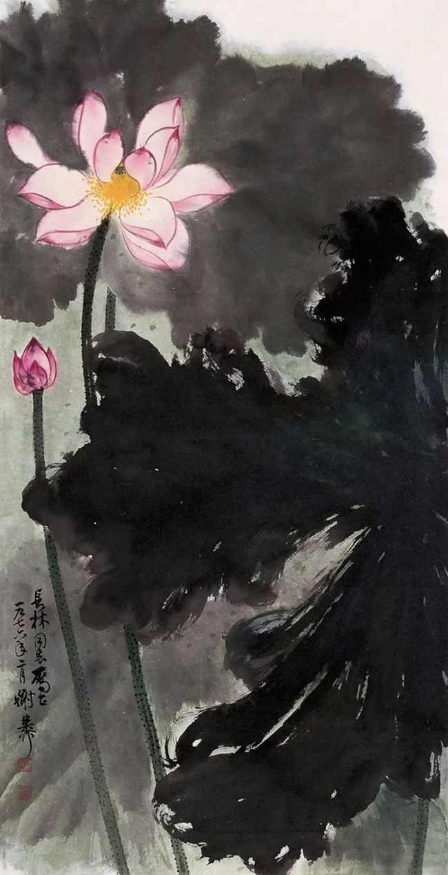 谢稚柳笔下的荷花，凝静含蓄中见潇洒！ 历代国画 第32张