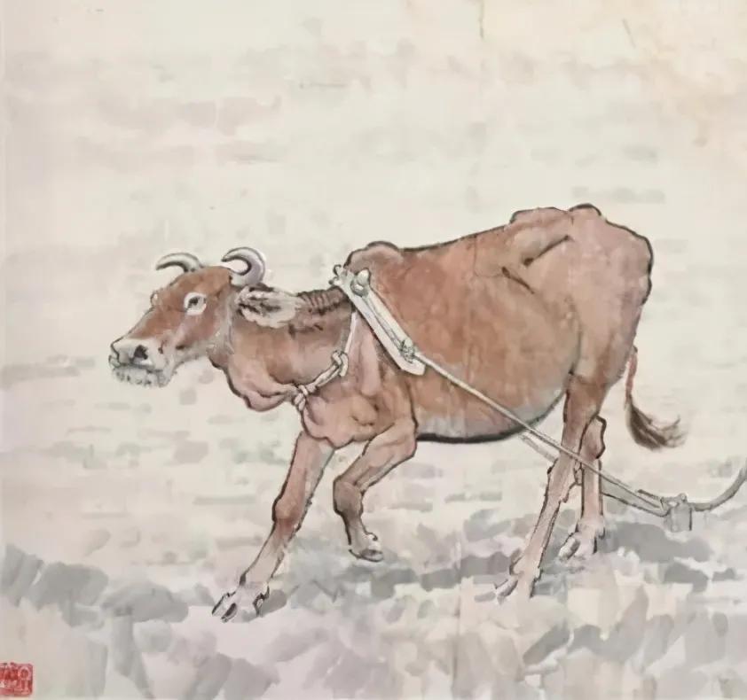 徐悲鸿 《九州无事乐耕耘》 历代国画 第9张