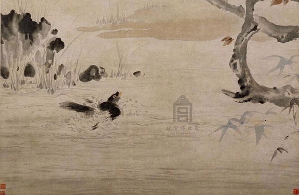 华嵒《秋树八哥图》 历代国画 第4张