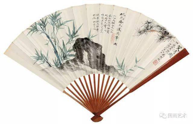 吴湖帆扇面作品欣赏（竹石山水） 历代国画 第9张