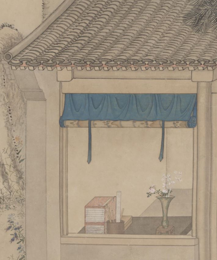 余省《种秋花图》 历代国画 第7张