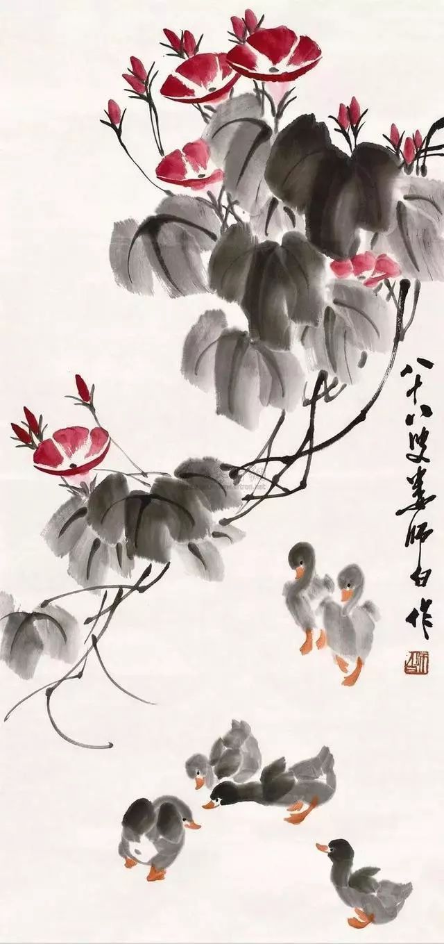 娄师白 《牵牛花》 历代国画 第10张