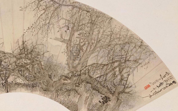 吴宏《秋林读书图》 历代国画 第3张